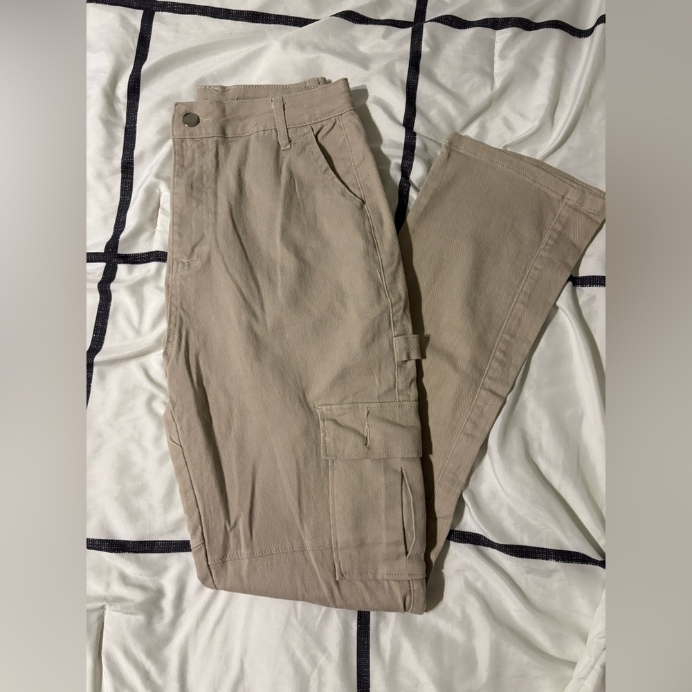 Beige Cargo Pants for Women